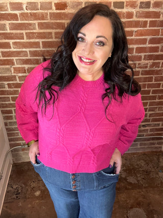 Diamond Pattered Cropped Sweater