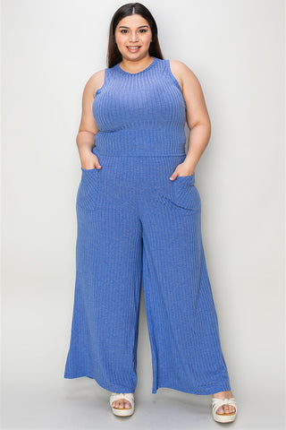 Rebecca Ribbed Tank and Wide Leg Pants Set