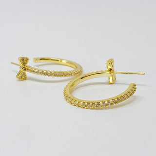 Bow On Top Hoop Earrings