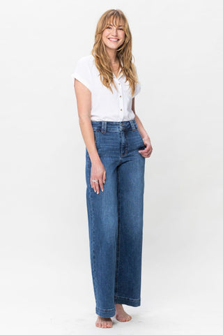 Judy Blue Double Button Wide Leg Trouser Jeans