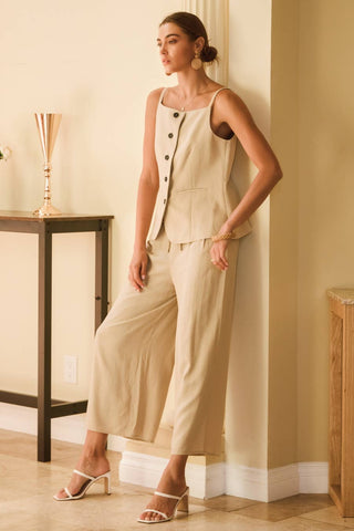 Linen Blend Modern Chic Culotte Set