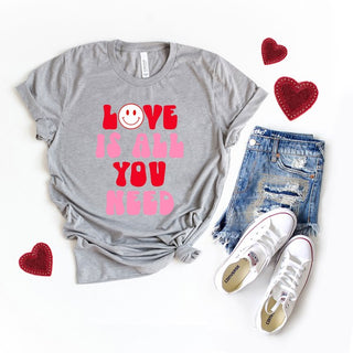 Love Is All You Need Smiley Short Sleeve Tee