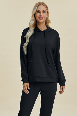 Scuba Drawstring Long Sleeve Hoodie with Kangaroo Pocket