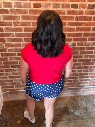 Everyday Polka Dot Shorts in Navy