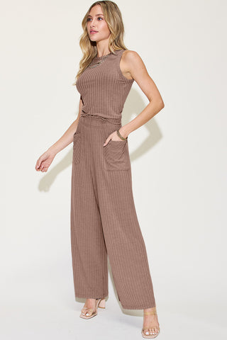 Rebecca Ribbed Tank and Wide Leg Pants Set