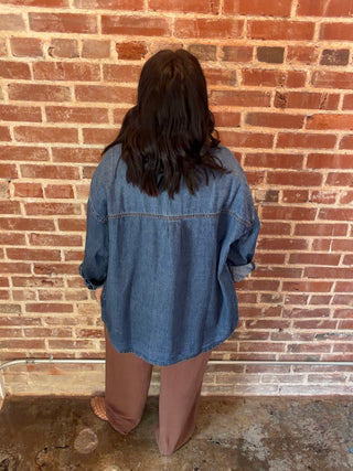 Risen Jeans Oversized Shirt Jacket