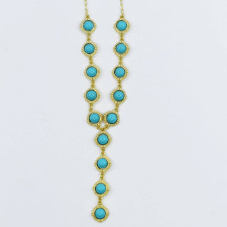 Turquoise Cascade Gold Necklace