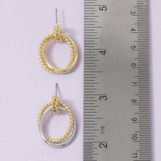 Twisted Rope Ring Drop Earrings