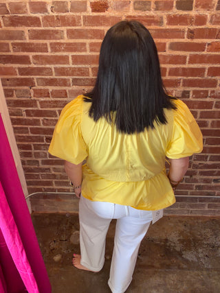 Peplum Puff Sleeve Top