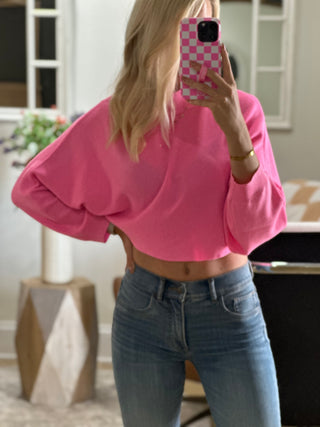 Mock Neck Cropped Sweater
