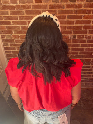Cap Sleeve Sleeveless Top in Red