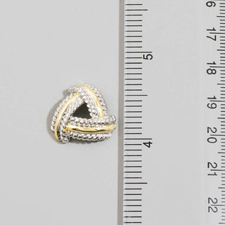 Gold Dipped Two Tone Triangle Weave Stud Earrings