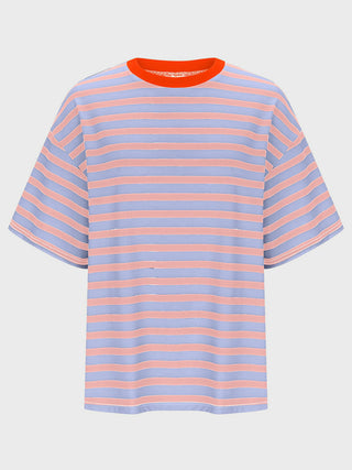 Striped Round Neck Half Sleeve T-Shirt