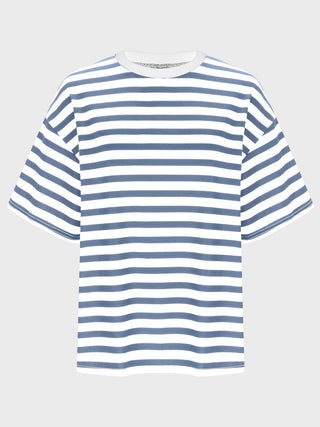 Striped Round Neck Half Sleeve T-Shirt