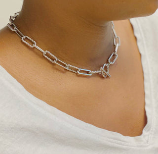 Sassy Silver Chain Link Necklace