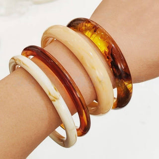 Marbled Resin Bangle Set