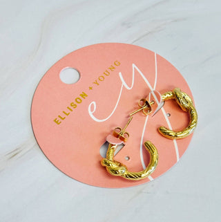 Trina Textured And Knotted Hoop Earrings