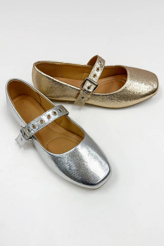 ROUNDED SQUARE TOE MARY JANE FLATS