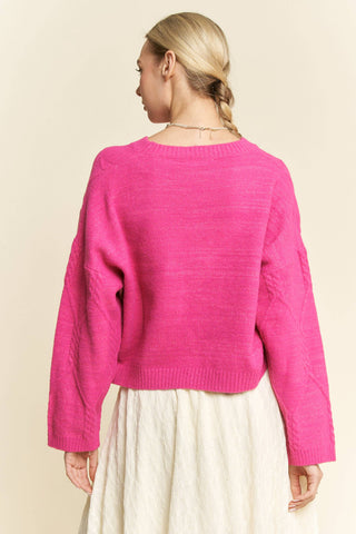 Diamond Pattered Cropped Sweater