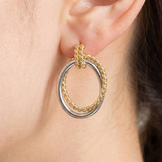 Twisted Rope Ring Drop Earrings