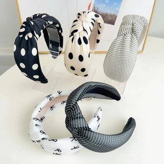 SOFT KNOTTED POLKA DOT HEADBAND HAIR BAND