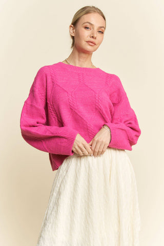 Diamond Pattered Cropped Sweater