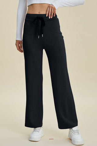 Scuba Drawstring Wide Leg Pants