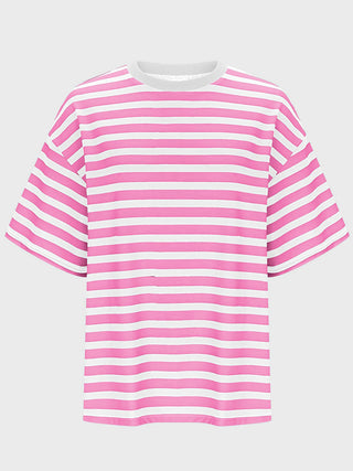 Striped Round Neck Half Sleeve T-Shirt