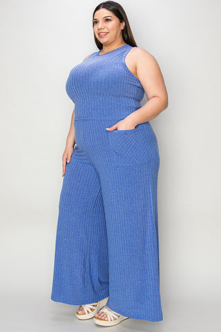 Rebecca Ribbed Tank and Wide Leg Pants Set