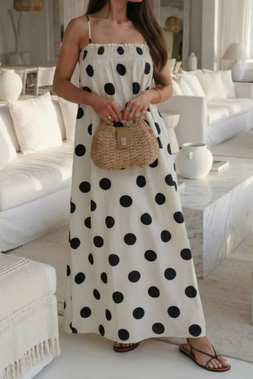 Polka Dot Spaghetti Straps Maxi Dress – Vera June Boutique