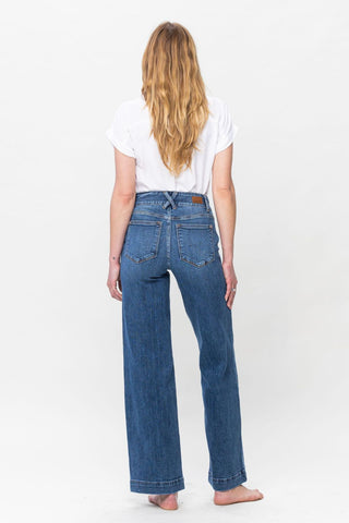 Judy Blue Double Button Wide Leg Trouser Jeans