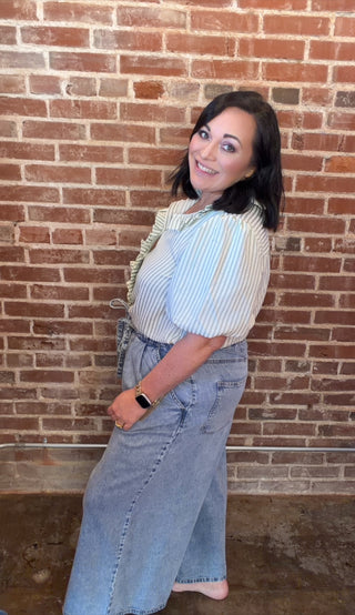 Risen Jeans Cropped Wide Leg Jeans