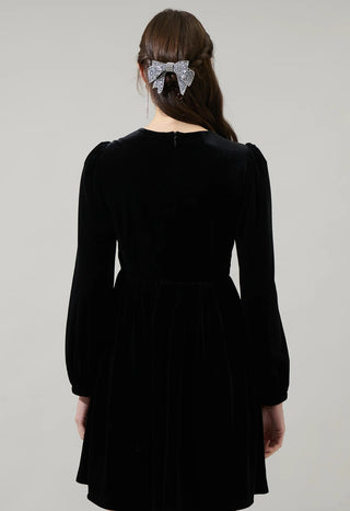 Glow Bow Velvet Dress