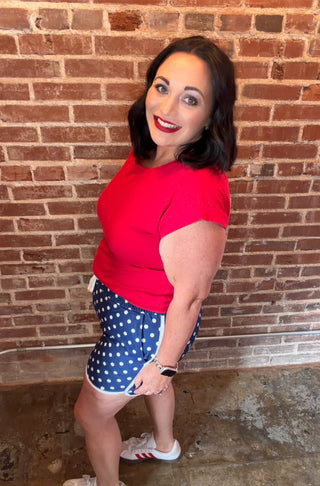 Everyday Polka Dot Shorts in Navy