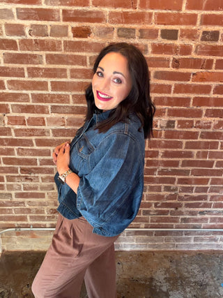 Risen Jeans Flowy Square Cape Jacket