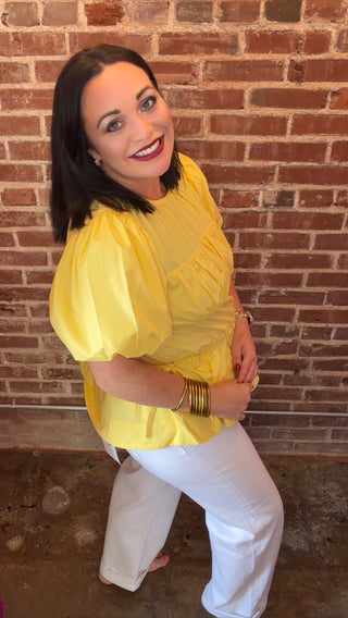 Peplum Puff Sleeve Top