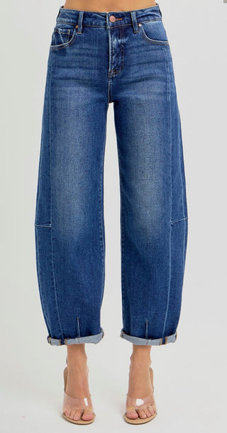 Risen Jeans Dark Wash Barrel Jeans