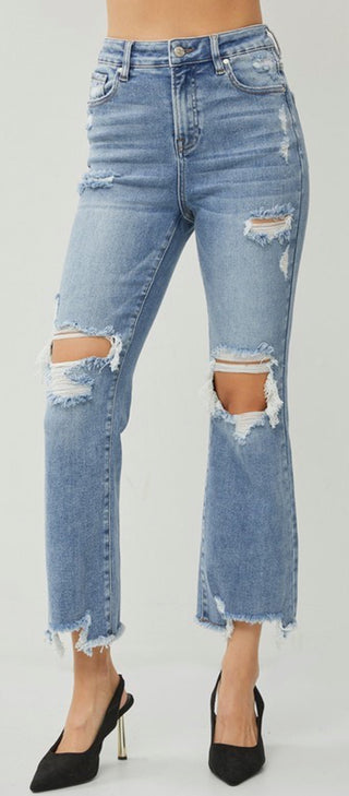 Risen Jeans High Rise Ankle Flare Jeans