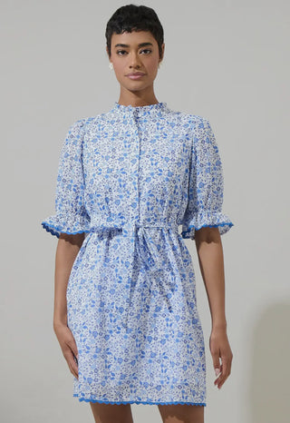 Maisie Floral Moana Button Up Mini Dress