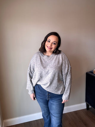 Oversized Round Neck Sweater (Plus Size Only)