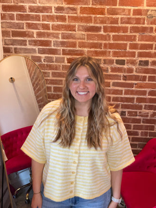 Striped Luxe Cropped Cardigan