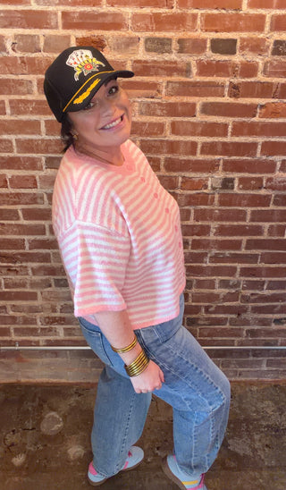 Striped Luxe Cropped Cardigan