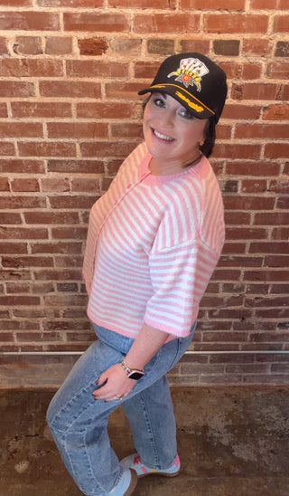 Striped Luxe Cropped Cardigan