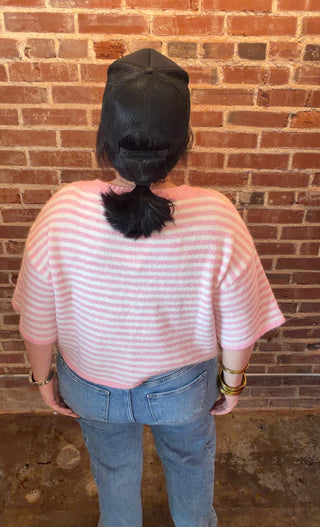 Striped Luxe Cropped Cardigan