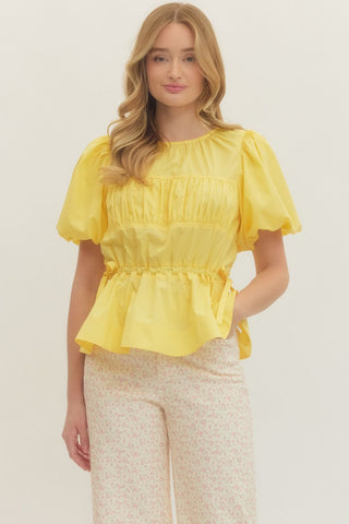 Peplum Puff Sleeve Top