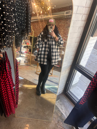 Buffalo Plaid Oversized Button Down with Pockets