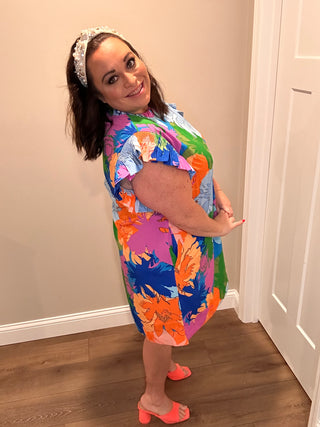 Courtney Colorful Cap Sleeve Dress
