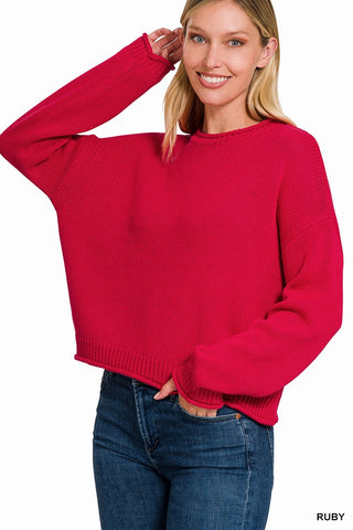 Ruby Red Basic Sweater