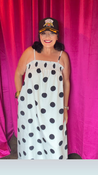 Polka Dot Spaghetti Straps Maxi Dress