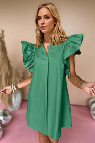 Jazzy Johnny Collar Cap Sleeve Dress